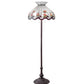 Meyda Lighting Roseborder 62" 3-Light Mahogany Bronze Floor Lamp With Pink & Clear Shade Glass