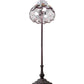 Meyda Lighting Roseborder 62" 3-Light Mahogany Bronze Floor Lamp With Pink & Clear Shade Glass