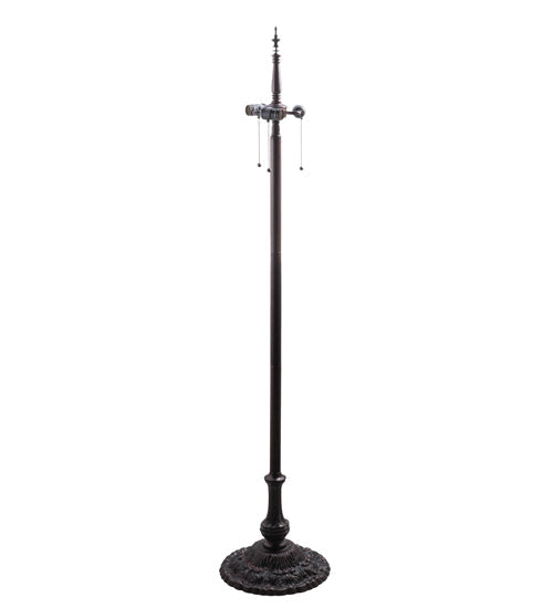 Meyda Lighting Roseborder 62" 3-Light Mahogany Bronze Floor Lamp With Pink & Clear Shade Glass