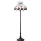 Meyda Lighting Roseborder 62" 3-Light Mahogany Bronze Floor Lamp With Pink & Clear Shade Glass