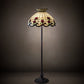 Meyda Lighting Roseborder 62" 3-Light Mahogany Bronze Floor Lamp With Ruby & Beige Shade Glass