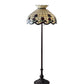 Meyda Lighting Roseborder 62" 3-Light Mahogany Bronze Floor Lamp With Ruby & Beige Shade Glass