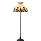 Meyda Lighting Roseborder 62" 3-Light Mahogany Bronze Floor Lamp With Ruby & Beige Shade Glass