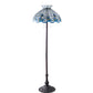 Meyda Lighting Roseborder 62" 3-Light Mahogany Bronze Floor Lamp With Stained Shade Glass