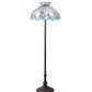 Meyda Lighting Roseborder 62" 3-Light Mahogany Bronze Floor Lamp With Stained Shade Glass