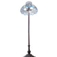 Meyda Lighting Roseborder 62" 3-Light Mahogany Bronze Floor Lamp With Stained Shade Glass