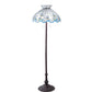 Meyda Lighting Roseborder 62" 3-Light Mahogany Bronze Floor Lamp With Stained Shade Glass