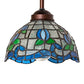 Meyda Lighting Roseborder 7" Antique Mini Pendant Light With Multi-Colored Stained Shade Glass