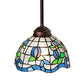 Meyda Lighting Roseborder 7" Antique Mini Pendant Light With Multi-Colored Stained Shade Glass