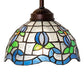Meyda Lighting Roseborder 7" Antique Mini Pendant Light With Multi-Colored Stained Shade Glass