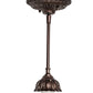 Meyda Lighting Roseborder 7" Mahogany Bronze Mini Pendant Light With Multi-Colored Shade Glass