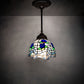 Meyda Lighting Roseborder 7" Mahogany Bronze Mini Pendant Light With Stained Shade Glass