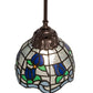 Meyda Lighting Roseborder 7" Mahogany Bronze Mini Pendant Light With Stained Shade Glass