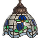 Meyda Lighting Roseborder 7" Mahogany Bronze Mini Pendant Light With Stained Shade Glass
