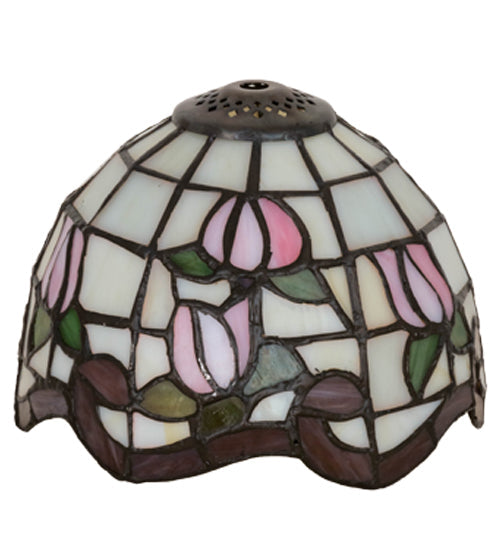 Meyda Lighting Roseborder 7" Multi-Colored Shade Glass