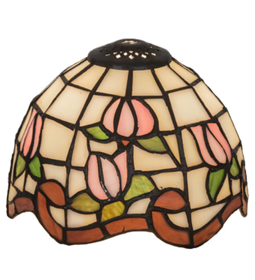 Meyda Lighting Roseborder 7" Multi-Colored Shade Glass