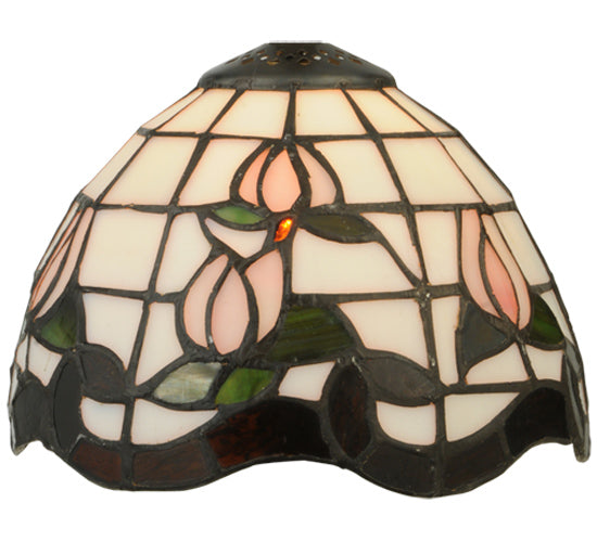 Meyda Lighting Roseborder 7"W x 5"H Multi-Colored Shade Glass