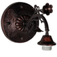 Meyda Lighting Roseborder 8" Mahogany Bronze Wall Sconce With Multi-Colored Shade Glass