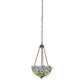 Meyda Lighting Rosebush 16" 2-Light Mahogany Bronze Inverted Pendant Light With Multi-Colored Stained Shade Glass