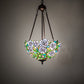 Meyda Lighting Rosebush 16" 2-Light Mahogany Bronze Inverted Pendant Light With Multi-Colored Stained Shade Glass
