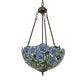 Meyda Lighting Rosebush 16" 2-Light Mahogany Bronze Inverted Pendant Light With Multi-Colored Stained Shade Glass