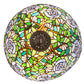 Meyda Lighting Rosebush 16" 2-Light Mahogany Bronze Inverted Pendant Light With Multi-Colored Stained Shade Glass