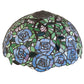 Meyda Lighting Rosebush 16" Green & Blue Stained Shade Glass