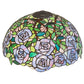 Meyda Lighting Rosebush 16" Green & Blue Stained Shade Glass