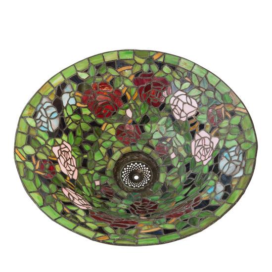 Meyda Lighting Rosebush 20" Multi-Colored Shade Glass