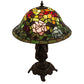 Meyda Lighting Rosebush 22" Mahogany Bronze Table Lamp With Multi-Colored Stained Shade Glass