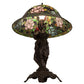Meyda Lighting Rosebush 22" Mahogany Bronze Table Lamp With Multi-Colored Stained Shade Glass