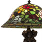 Meyda Lighting Rosebush 22" Mahogany Bronze Table Lamp With Multi-Colored Stained Shade Glass