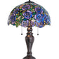 Meyda Lighting Rosebush 24" 2-Light Mahogany Bronze Table Lamp With Multi-Colored Shade Glass
