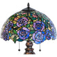 Meyda Lighting Rosebush 24" 2-Light Mahogany Bronze Table Lamp With Multi-Colored Shade Glass