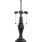 Meyda Lighting Rosebush 24" 2-Light Mahogany Bronze Table Lamp With Multi-Colored Shade Glass