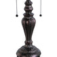 Meyda Lighting Rosebush 24" 2-Light Mahogany Bronze Table Lamp With Multi-Colored Shade Glass