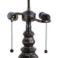 Meyda Lighting Rosebush 24" 2-Light Mahogany Bronze Table Lamp With Multi-Colored Shade Glass