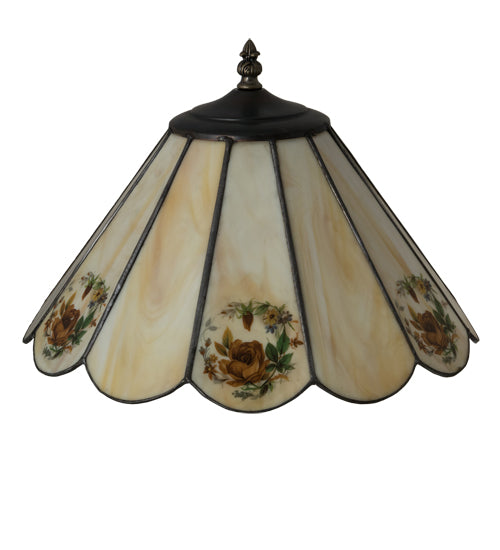 Meyda Lighting Roses 13" Spectrum Beige & Orange Rose Shade Glass