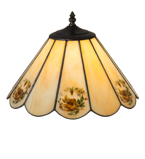 Meyda Lighting Roses 13" Spectrum Beige & Orange Rose Shade Glass
