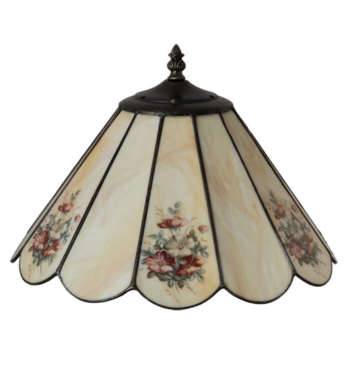Meyda Lighting Roses 13" Spectrum Beige & Pansy Shade Glass