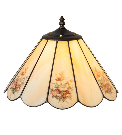 Meyda Lighting Roses 13" Spectrum Beige & Pansy Shade Glass