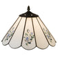 Meyda Lighting Roses 13" Spectrum White & Blue Roses Shade Glass