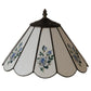 Meyda Lighting Roses 13" Spectrum White & Blue Roses Shade Glass