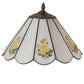 Meyda Lighting Roses 13" Wissmach White & Yellow Rose Shade Glass