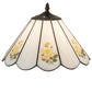 Meyda Lighting Roses 13" Wissmach White & Yellow Rose Shade Glass