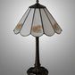 Meyda Lighting Roses 21" Mahogany Bronze Table Lamp With Iridescent White & Pink Flowers Shade Glass