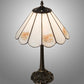 Meyda Lighting Roses 21" Mahogany Bronze Table Lamp With Iridescent White & Pink Flowers Shade Glass