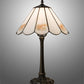 Meyda Lighting Roses 21" Mahogany Bronze Table Lamp With Iridescent White & Pink Flowers Shade Glass