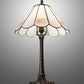 Meyda Lighting Roses 21" Mahogany Bronze Table Lamp With Iridescent White & Pink Flowers Shade Glass