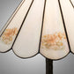 Meyda Lighting Roses 21" Mahogany Bronze Table Lamp With Iridescent White & Pink Flowers Shade Glass